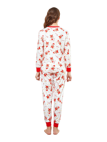 Little gingerbread motif white Christmas pyjamas for family, couples