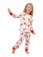 Little gingerbread motif white Christmas pyjamas for family, couples